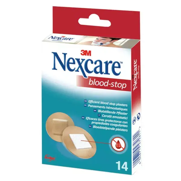 Nexcare Blood-Stop, 14 curativos redondos