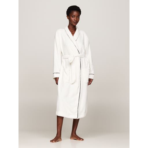 Tommy Hilfiger Fleece Morgenkåbe, Ivory, L