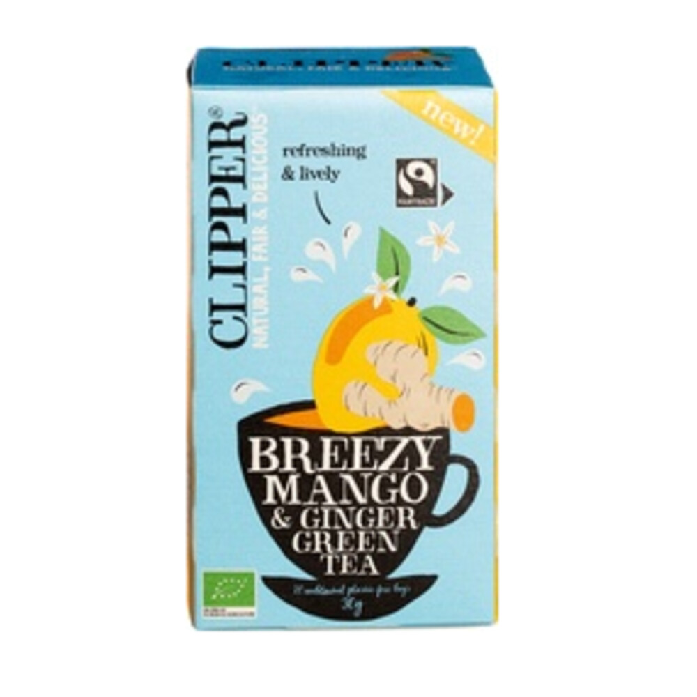 3x Clipper Thee Green Tea Breezy Mango Ginger20 stuks