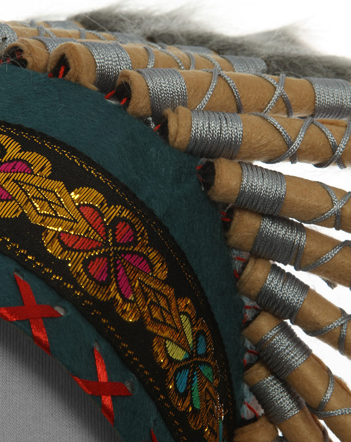 Indianer-Kopfschmuck ITUHA in grau/bunt