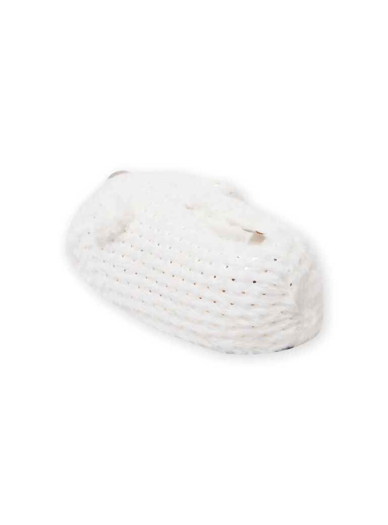 Pantoufles blanches ours 3D enfant fille