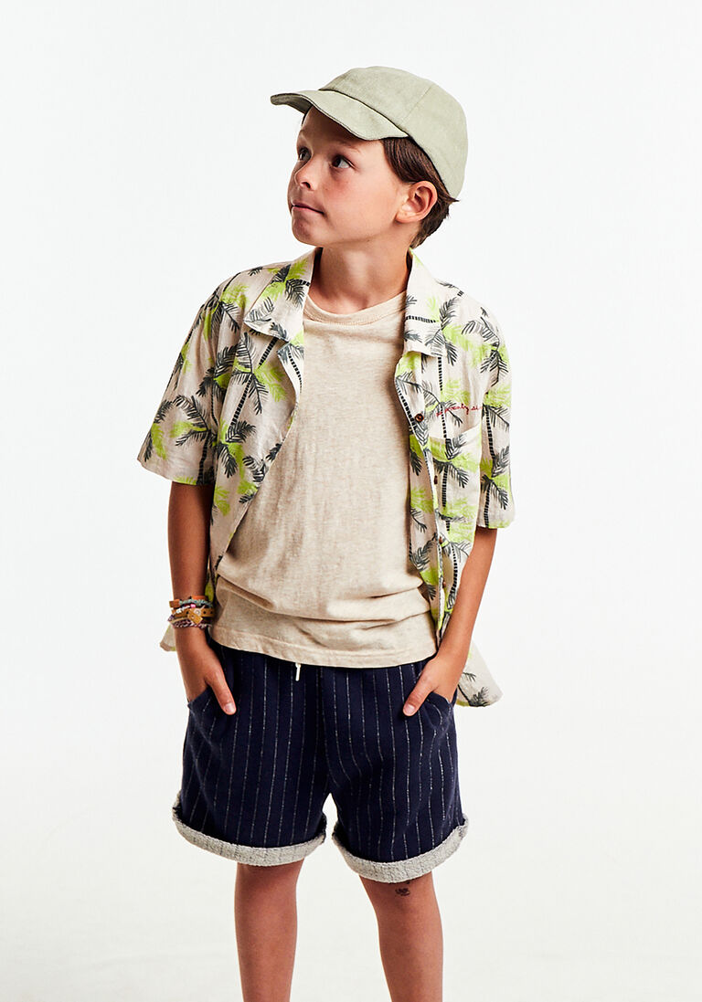 AO76 groene ao76 casual overhemd hawaiian palms shirt