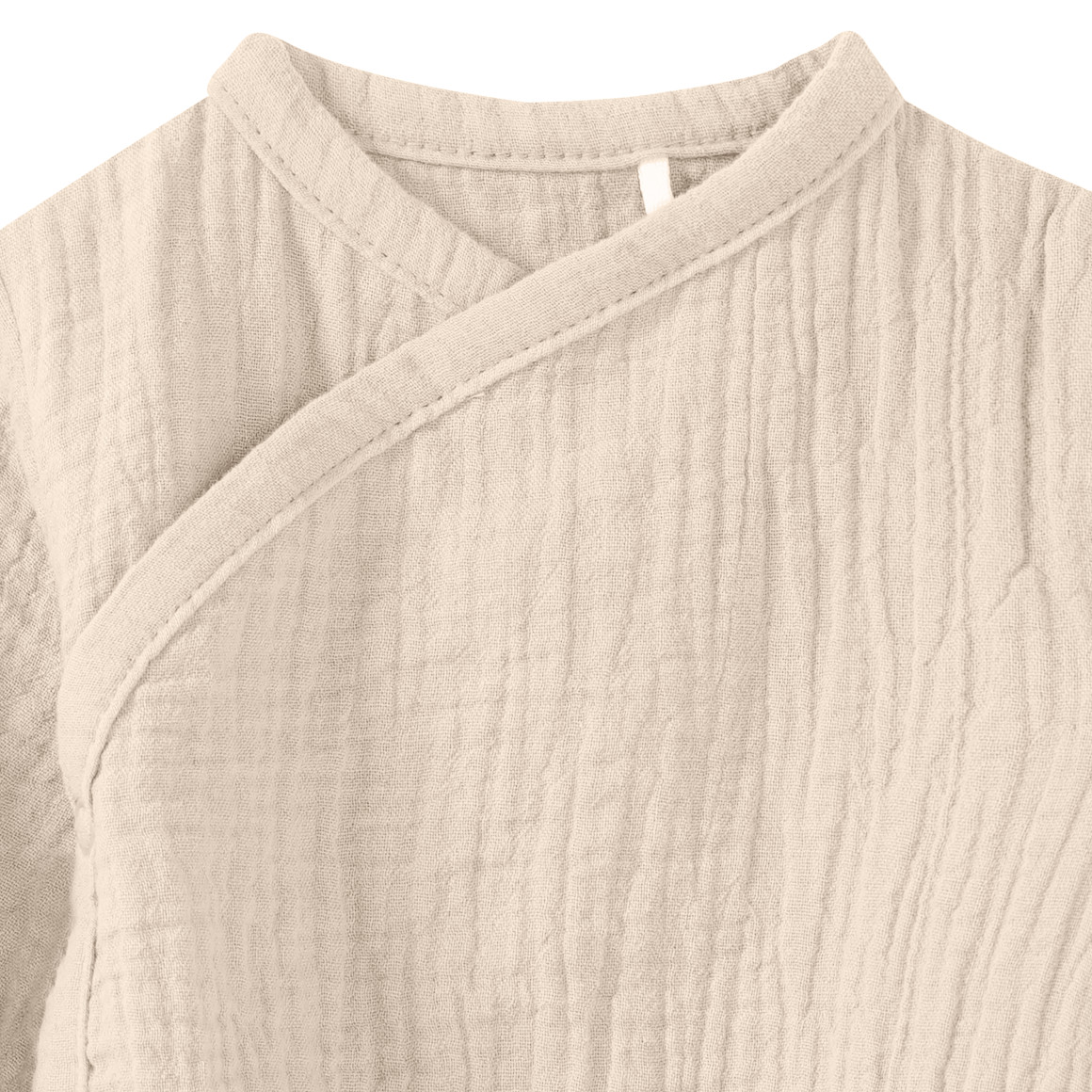 Topomini Pure Collection Baby Musselin-Wickelbody aus Bio-Baumwolle hellbeige