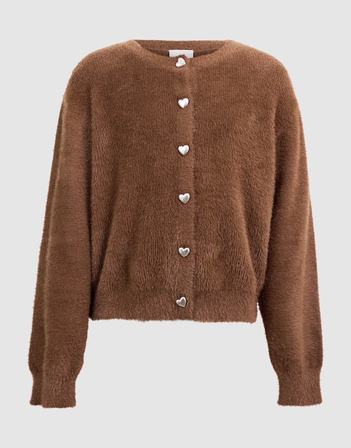 Fluffy Button Vest Bruin