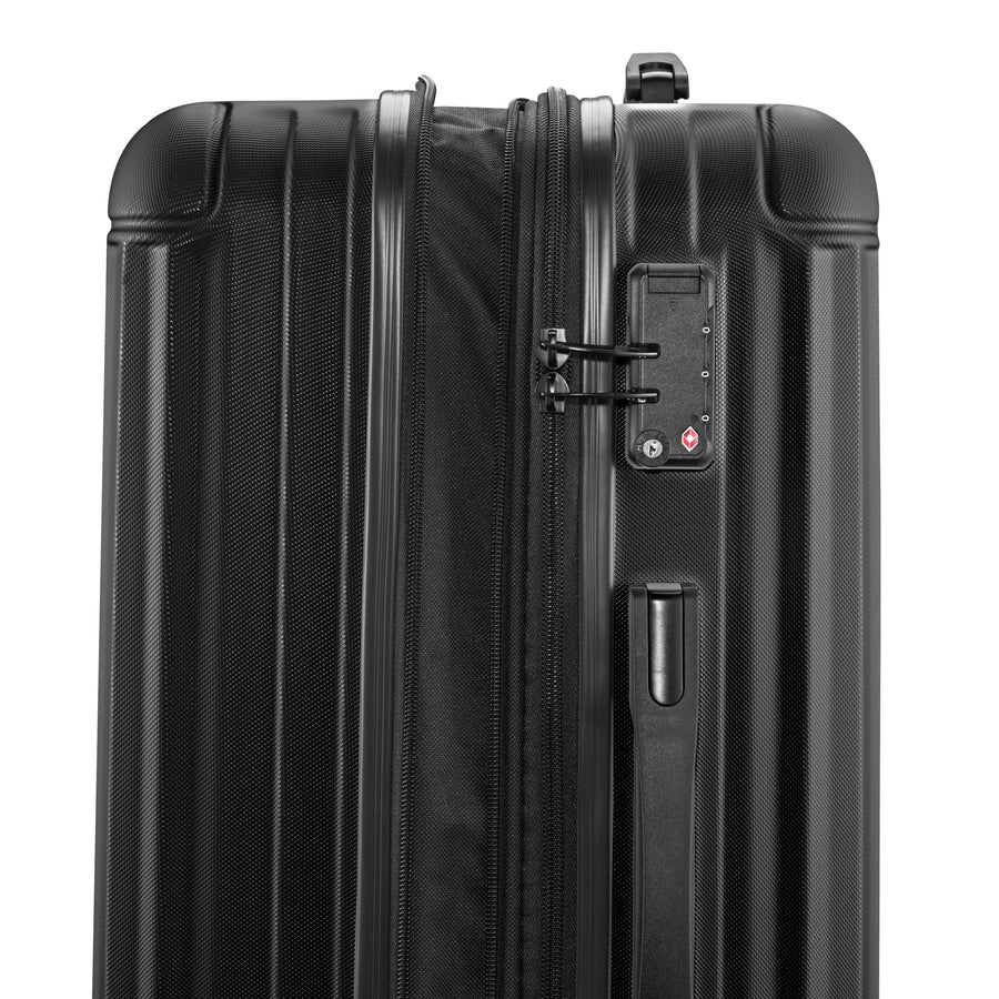 (Gr. M) 89L Sola Trolley Schalen Reisekoffer mit TSA Zahlenschloss (8897NO) - Schwarz