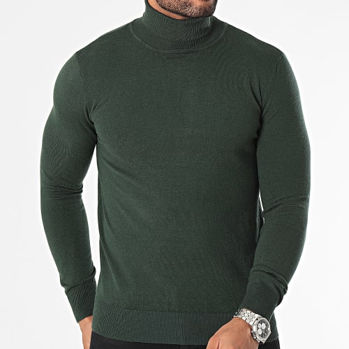 Pull Col Roulé Vert