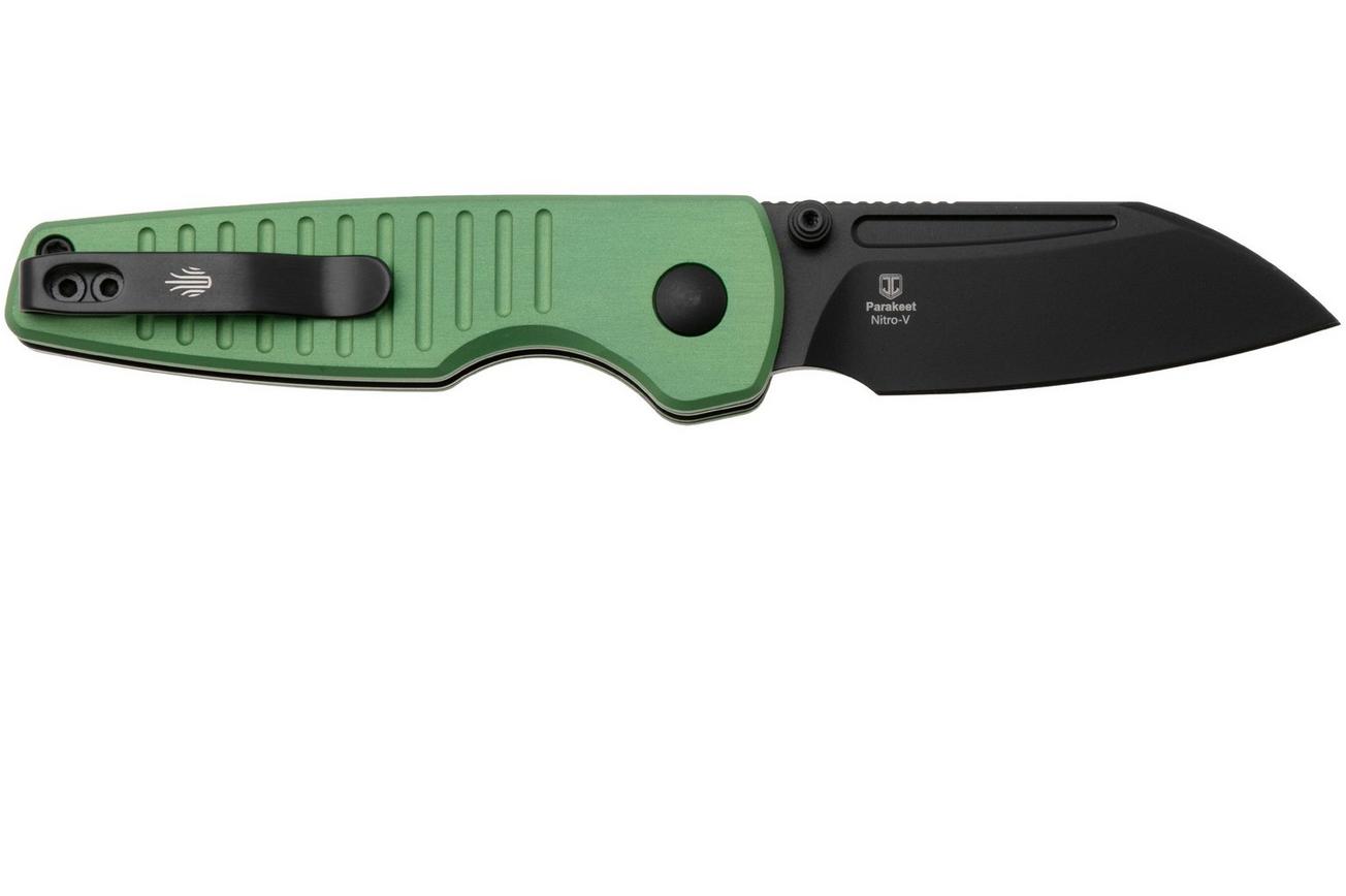 Kizer Parakeet V2706A5 Black PVD Nitro-V, Green Aluminum, zakmes