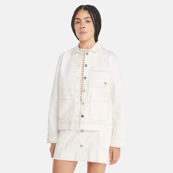 Veste Kempshire Chore en denim avec technologie Refibra pour femme en blanc
