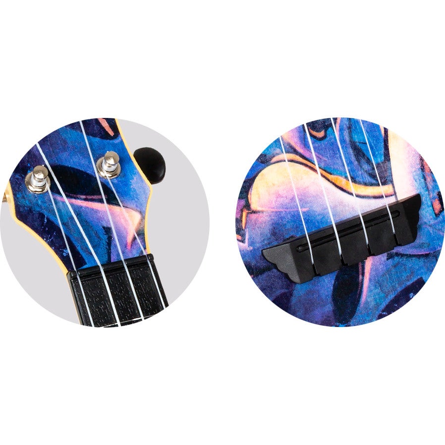 Flight Travel Series TUS40 Graffiti sopraan ukelele met gigbag