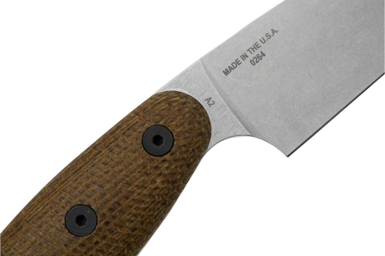 ESEE Sencillo ESEE-SENCILLO-A2, A2 Droppoint, 3D Burlap Mircarta Handle, vaststaand mes