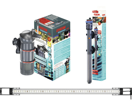 EHEIM Vivaline 126 aquariumcombinatie met LED-verlichting, verwarming, filter en kast in antraciet