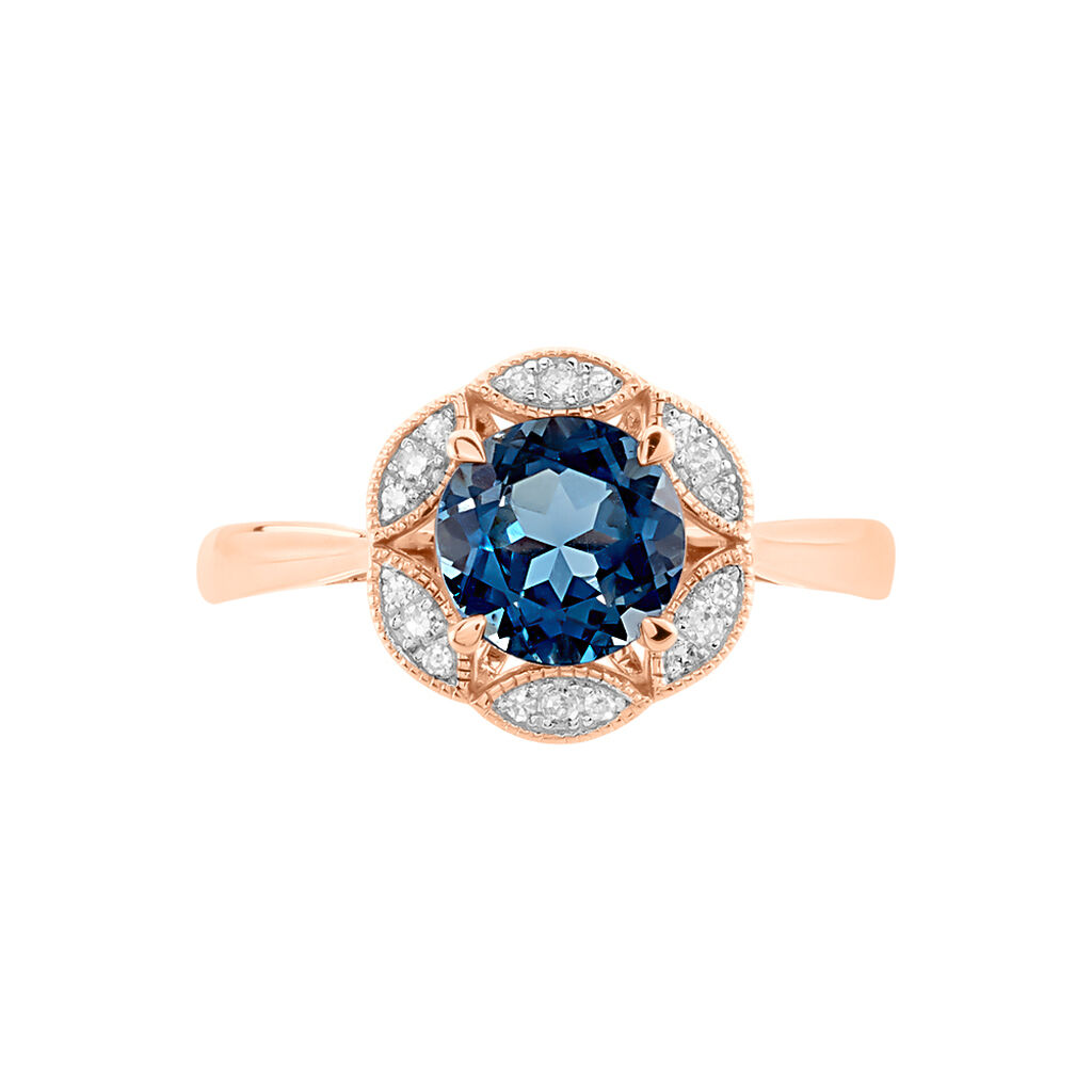 Bague Adryene Or Rose Topaze Et Oxyde De Zirconium