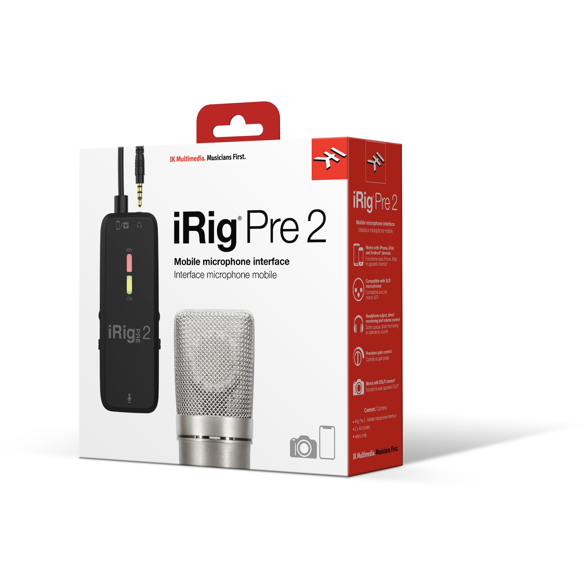 IK Multimedia iRig Pre 2 microfoon interface/preamp voor iOS en Android