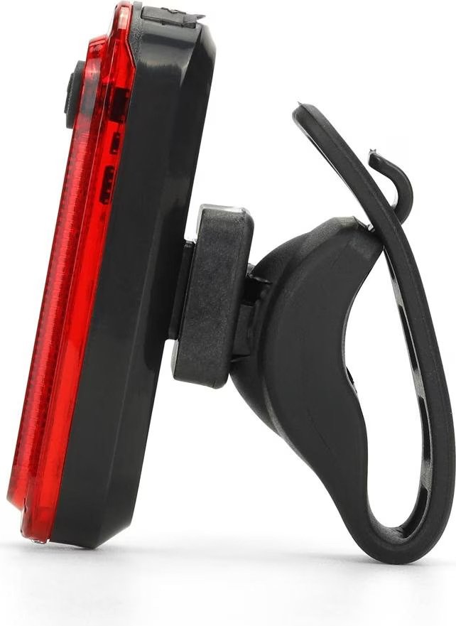 Wiederaufladbares USB Velo Rücklicht LED Bremslicht Fahrrad Warnlicht mit 4 Beleuchtungsmodi IPX4 - Schwarz