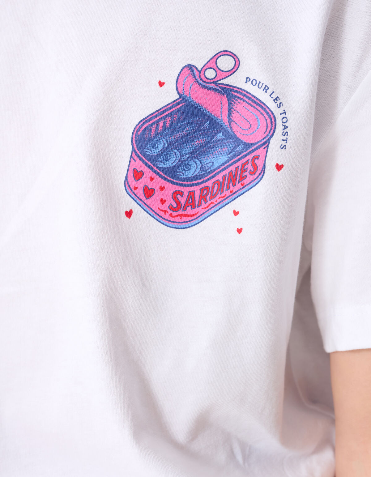 Sardines Artwork T-shirt Wit