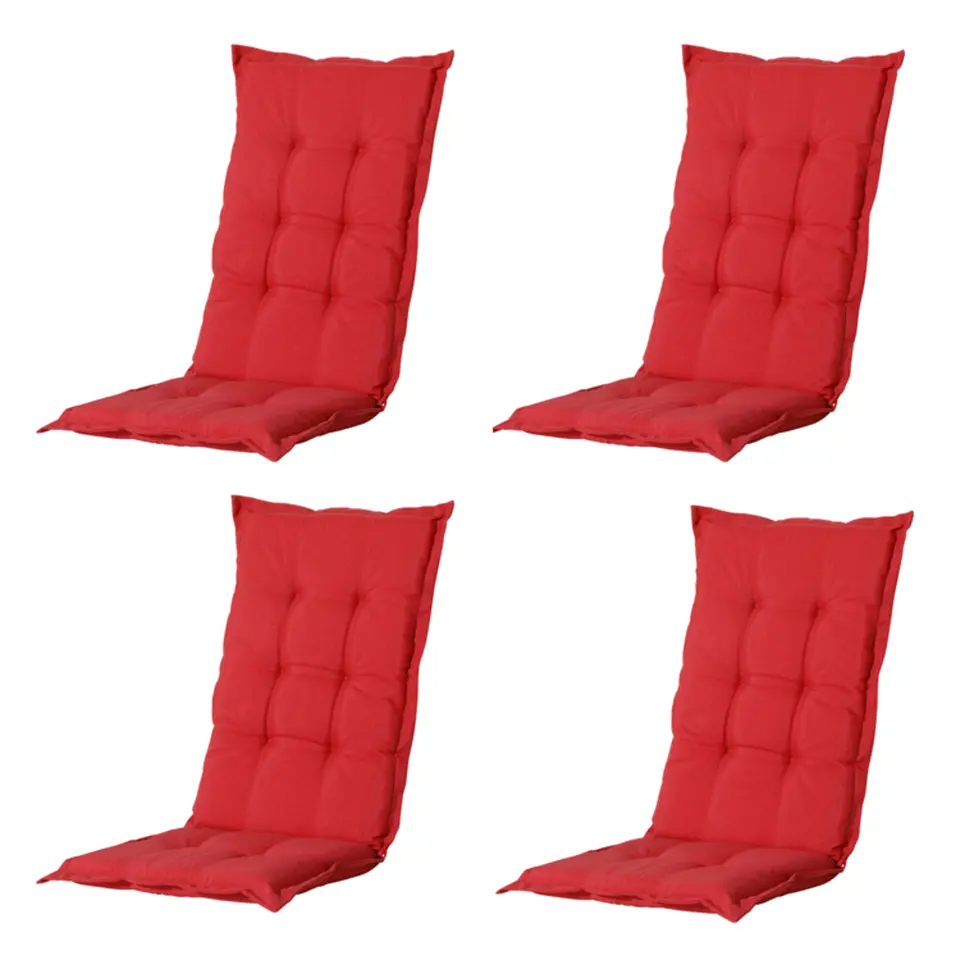 Madison - Tuinstoelkussen Lage Rug Panama brick red - Ca. 105x50 cm - Set van 4