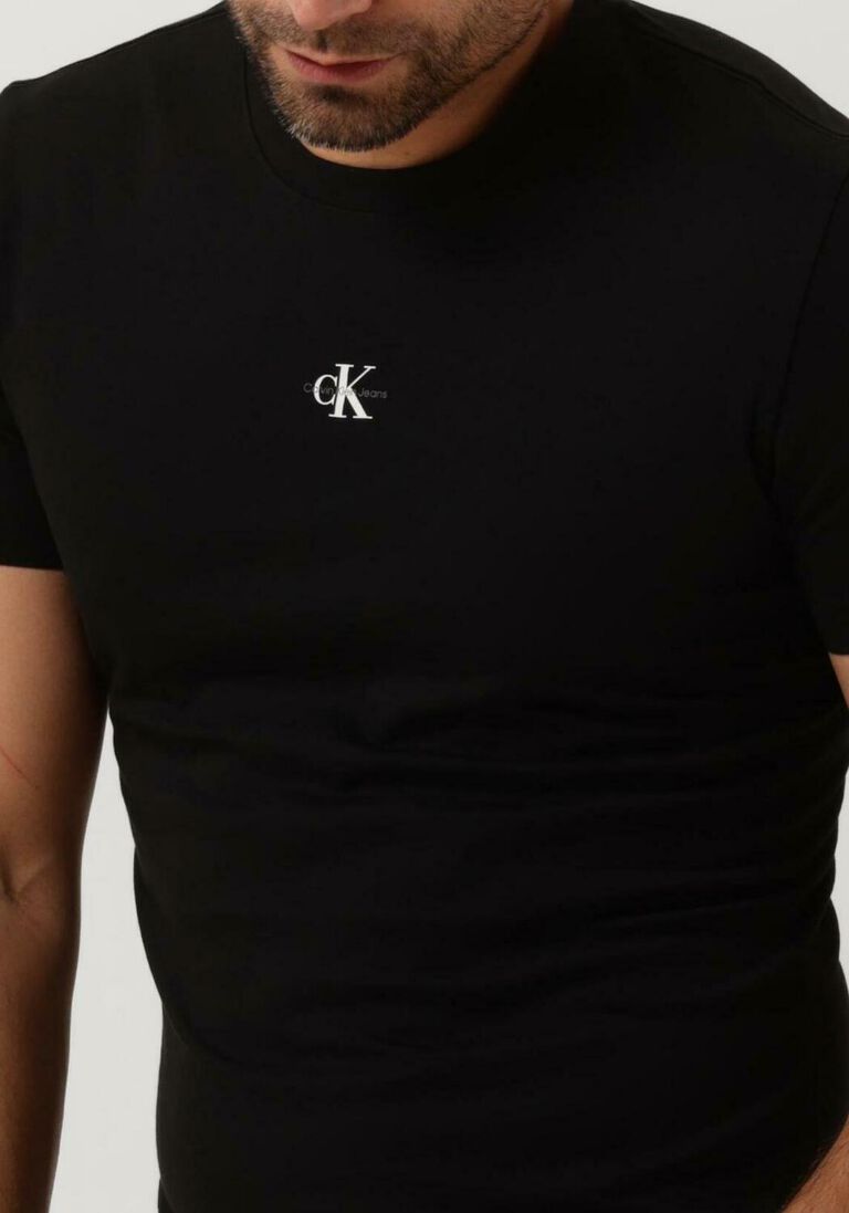 CALVIN KLEIN zwarte calvin klein t-shirt micro monolgo tee