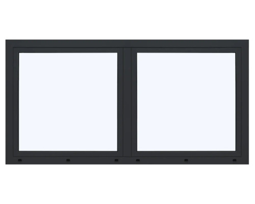 ARON Ternum aluminium raam RAL 7016 antracietgrijs, 2-vleugelig (kiep-draai) met beweegbare tussenstijl, 1000x900 mm, DIN links