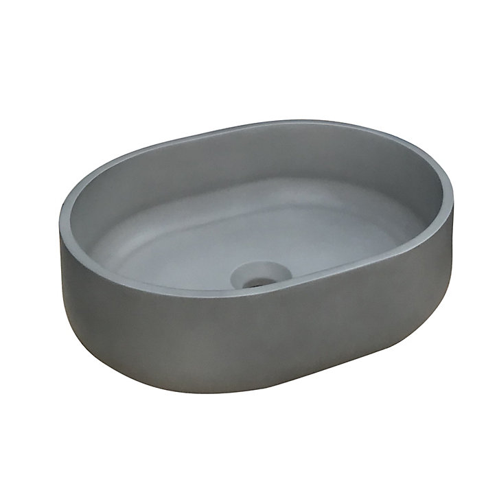 Vasque à poser ovale béton allégé Kult