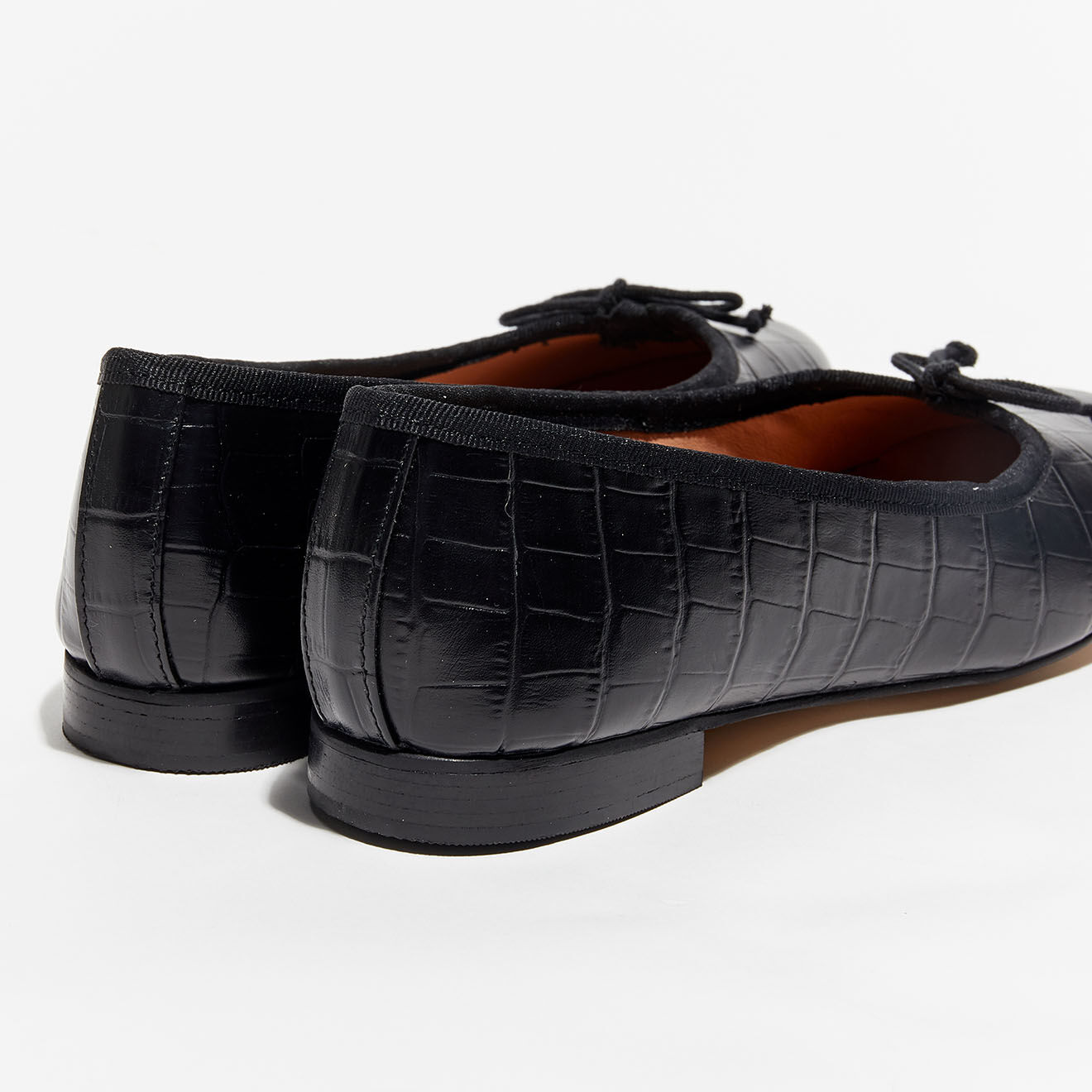 Quartier Latin Ballerines en Cuir croco Nicole noires