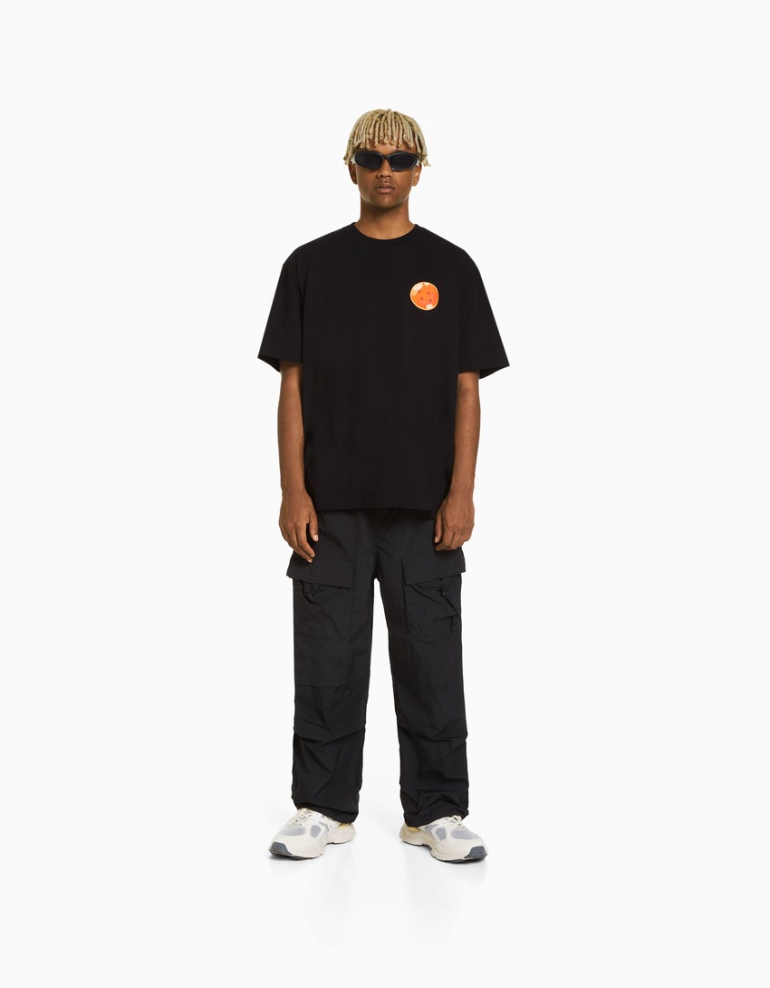 Camiseta Dragon Ball de manga curta com modelagem quadrada