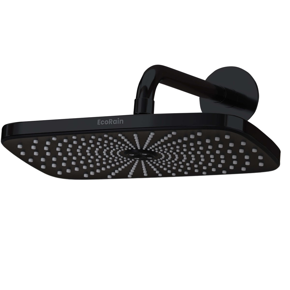 EcoRain Waterbesparende Regendouchekop Melvin XL 30 cm Zwart met Douchearm - 30% Waterbesparing - Waterbesparende Douchekop - Rechthoekige Regendouchekop - Universeel - Verbrandingsbestendige Douchekop