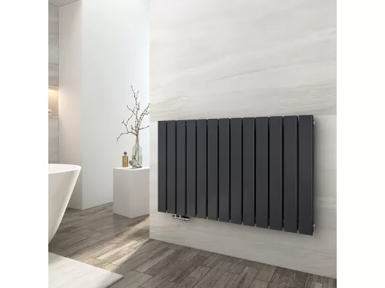 EMKE Radiateur eau chaude en acier Tube Plat Radiateur Mural Anthracite 63x100cm 1343W Double Couche