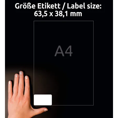Avery Zweckform L7160-40 Adress-Etiketten,A4 mit ultragrip,63,5 x 38,1 mm, 40 Bogen/840 Etiketten, weiß