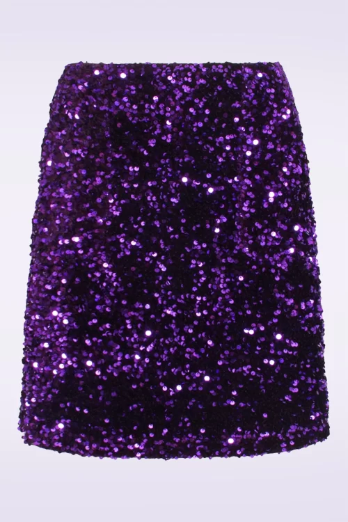 Smashed Lemon Serena pailletten rok in paars