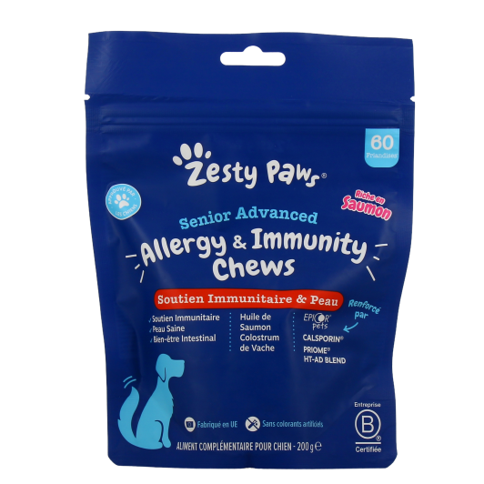 Zesty Paws Senior - Soutien Immunitaire & Peau