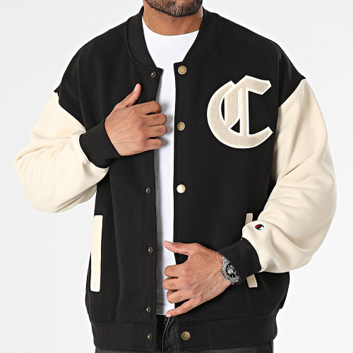 Veste Teddy 219091 Noir Beige