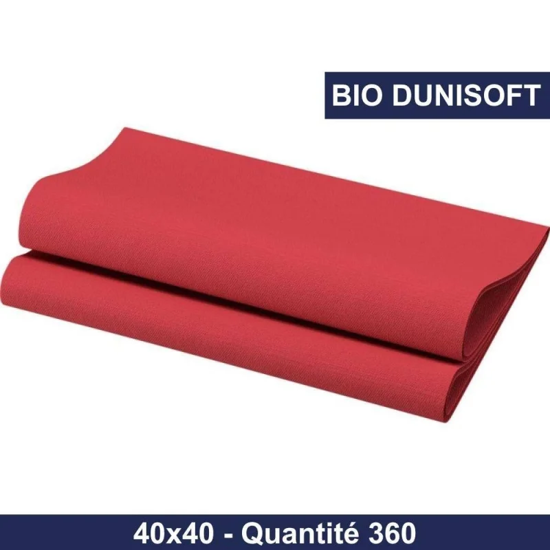 DUNI - Serviette de table Bio dunisoft - 40x40 - Bordeaux - x360