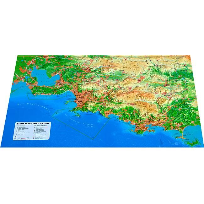3D MAP - RELIEF SAINTE VICTOIRE ET SAINTE BAUME 61X41