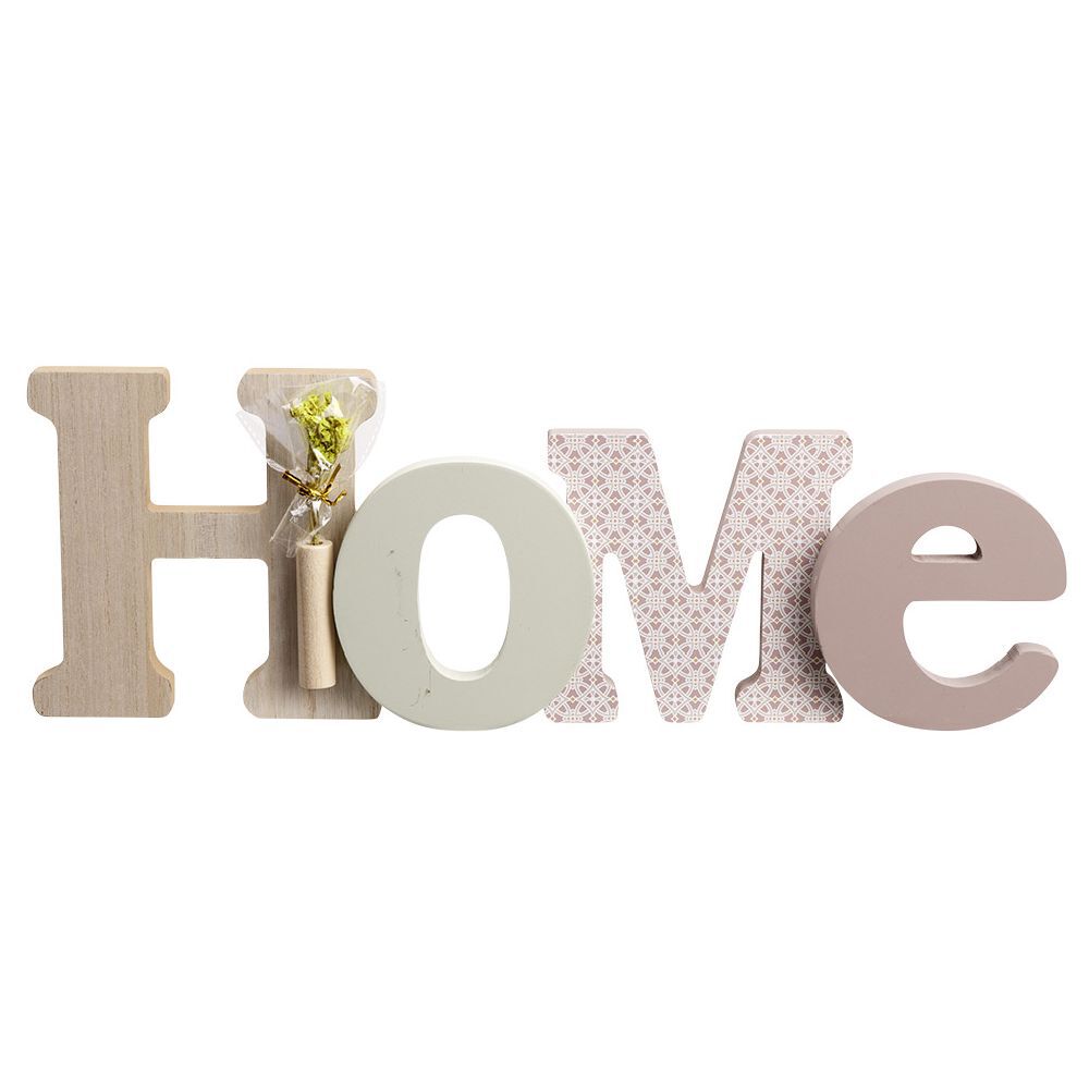Décoration mot Home fleurs séchées à poser