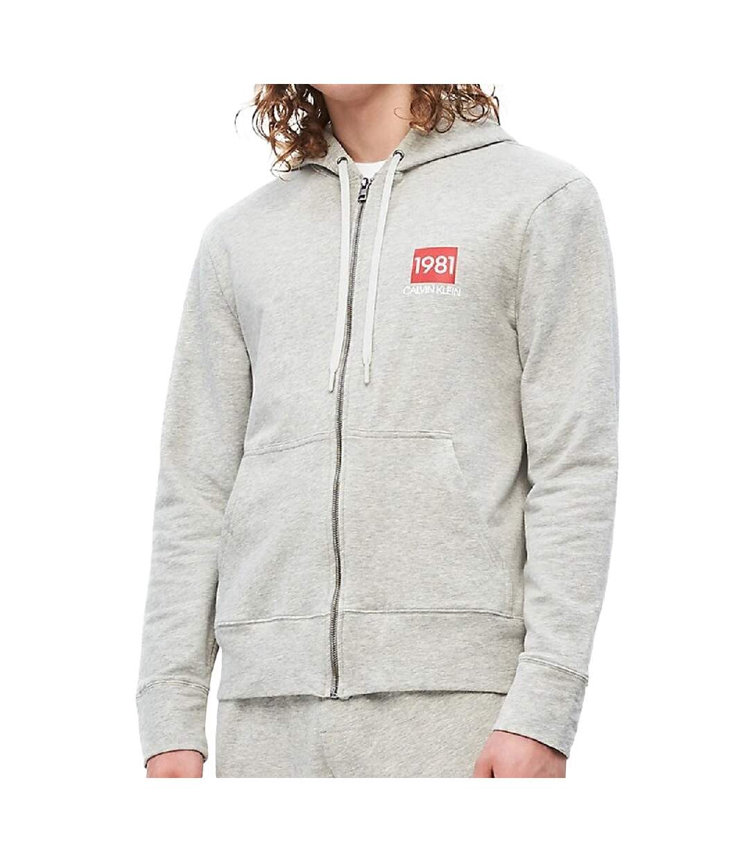 Sweat zippé Gris Homme Calvin Klein Full Zip 080
