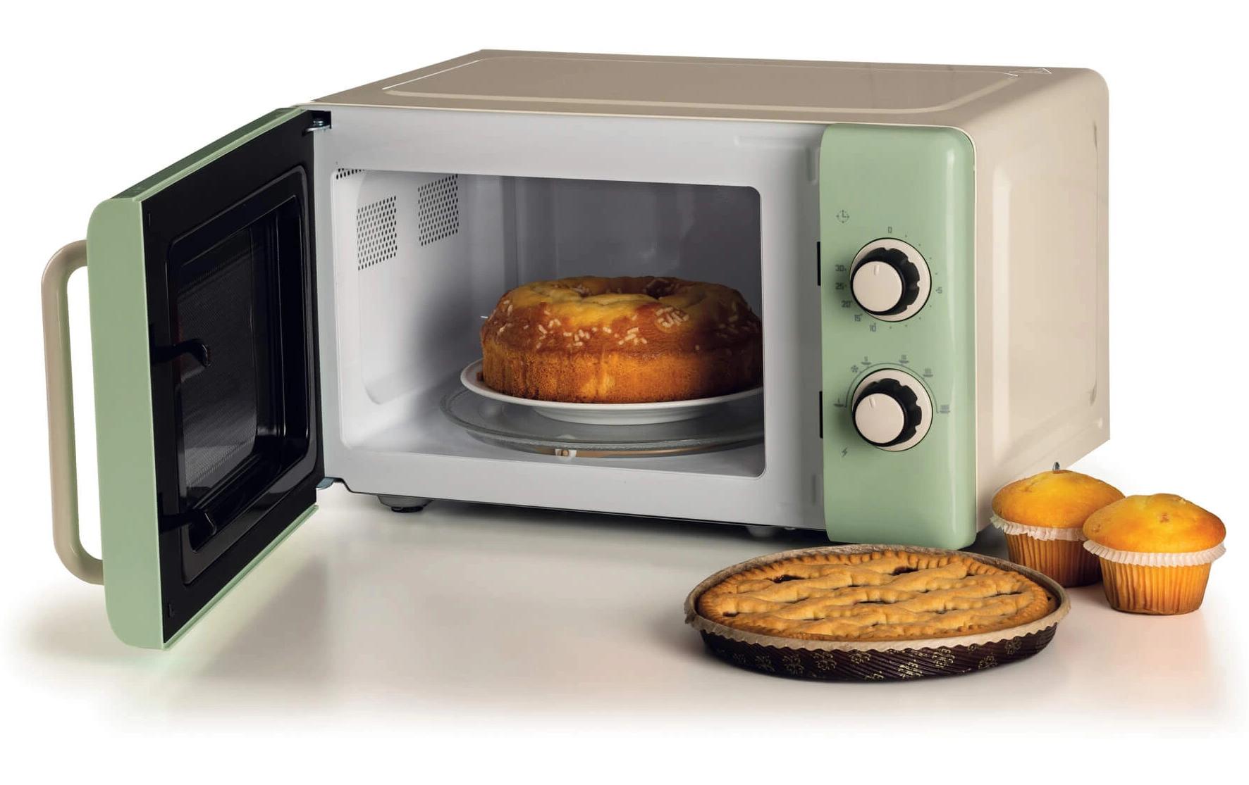 Mikrowelle Vintage Grün<br>Mikrowelle zum Kochen, Erhitzen und Auftauen