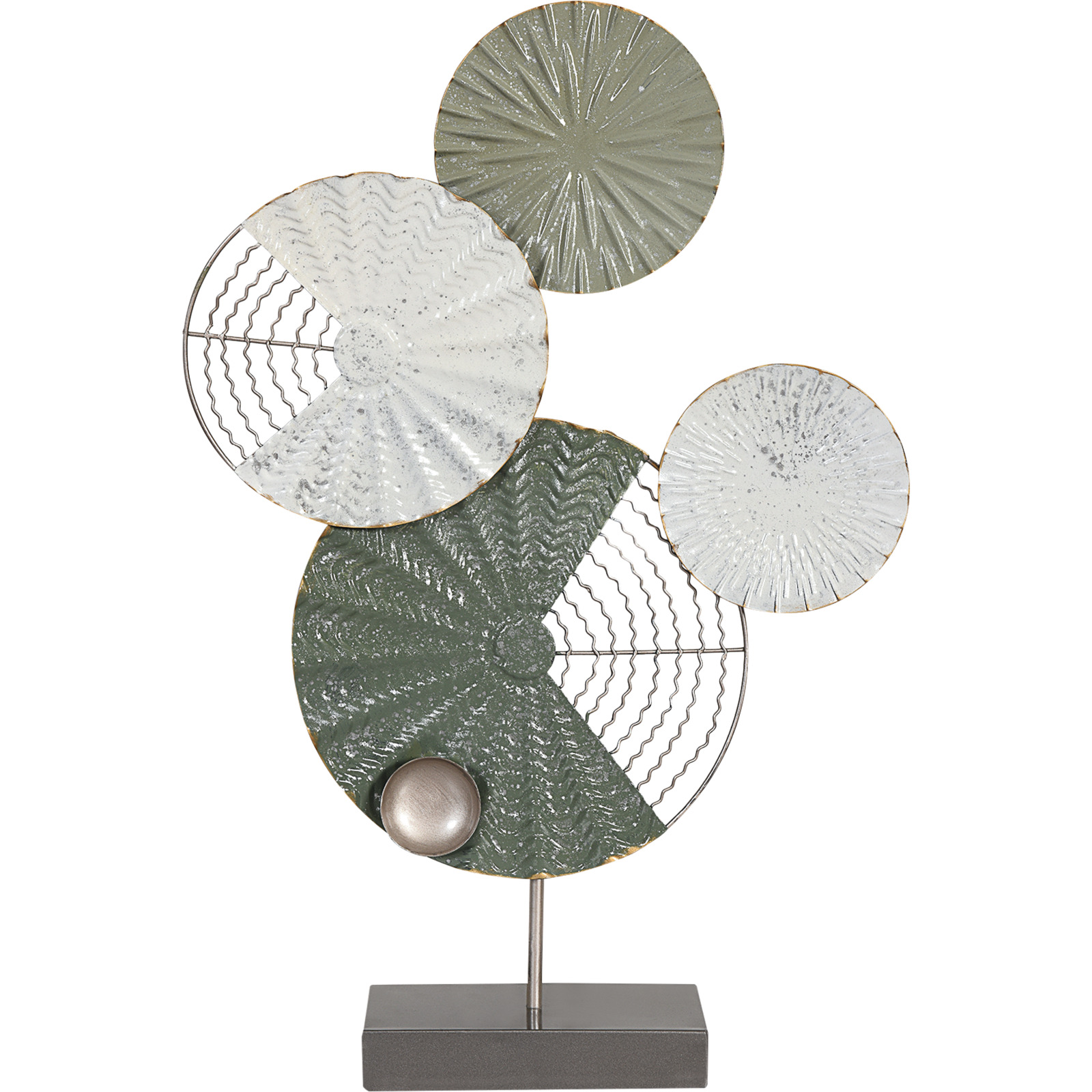 Metall-Deko mit runden Ornamenten grün 37 x 56.5 cm