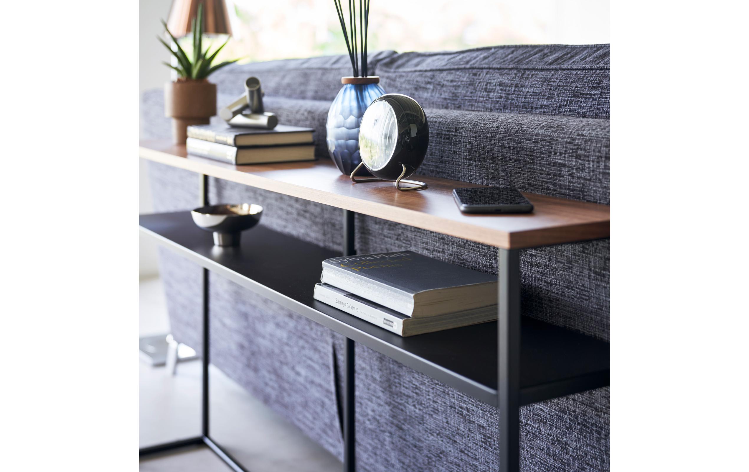 Konsolentisch TOWER 126 x 65 cm, Schwarz<br>Konsolentisch mit Regal