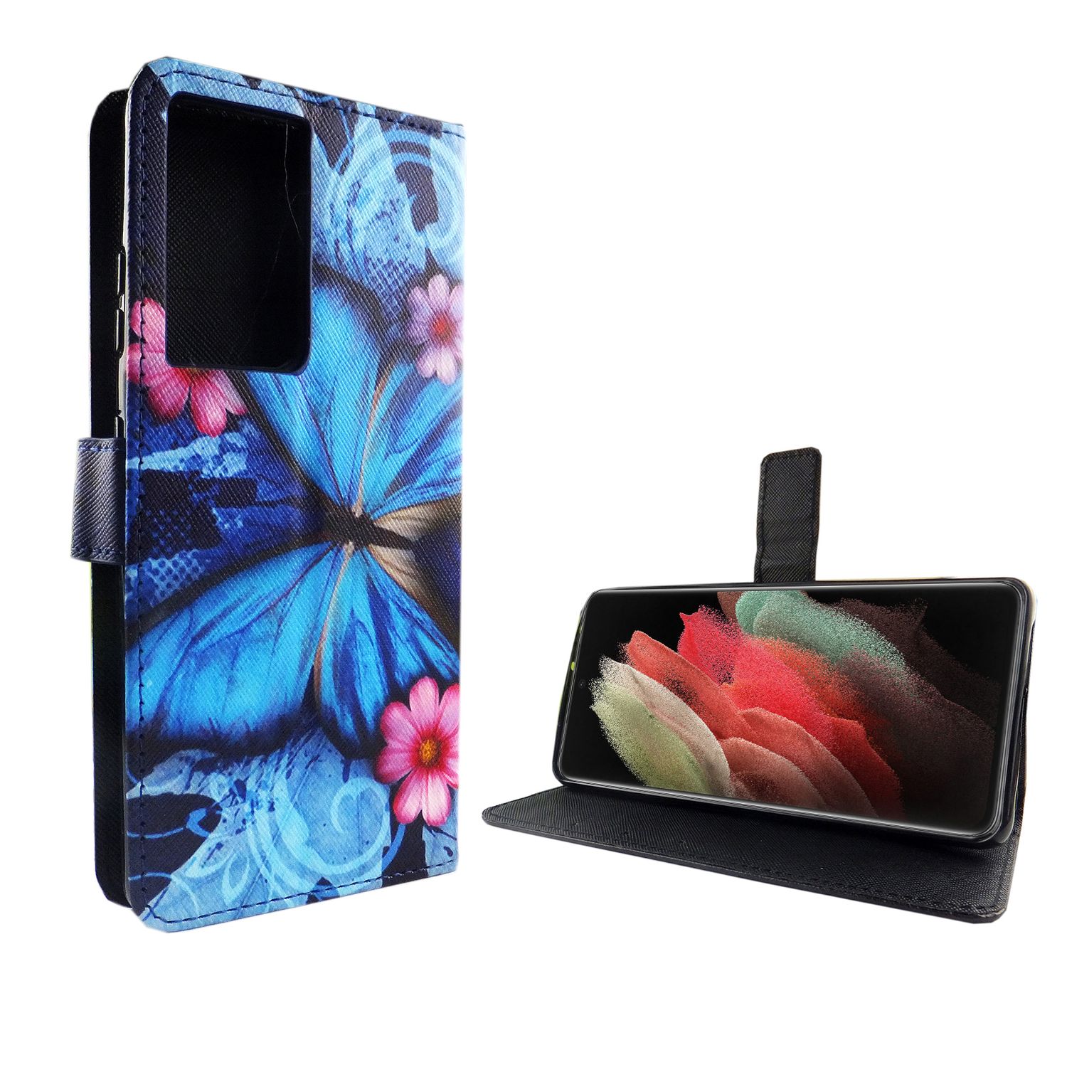 Hülle Handy Schutz für Samsung Galaxy S21 Ultra Case Cover Tasche Wallet Etui