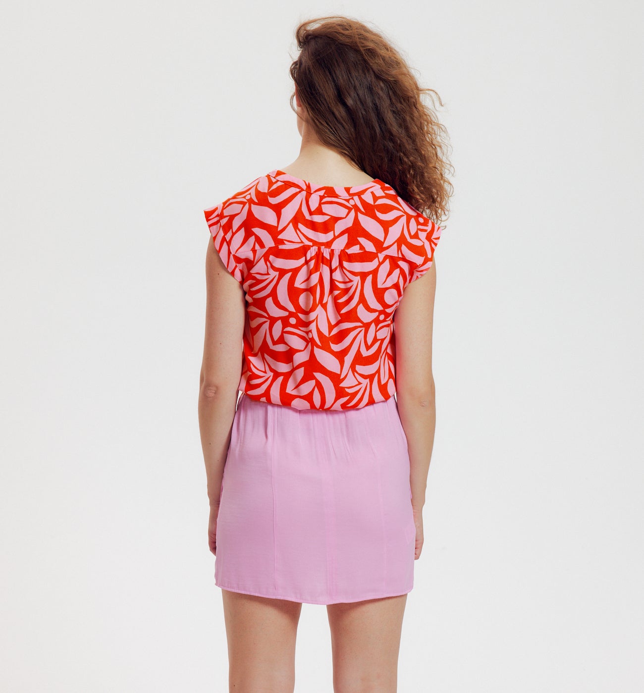 Blouse imprimée Femme - Imprimé corail