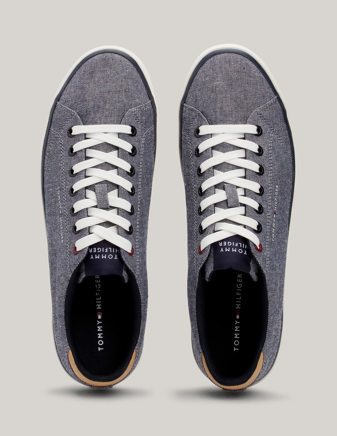 tommy hilfiger Baskets de ville Homme Th Hi Vulc Low Chambray Bleu/Gris