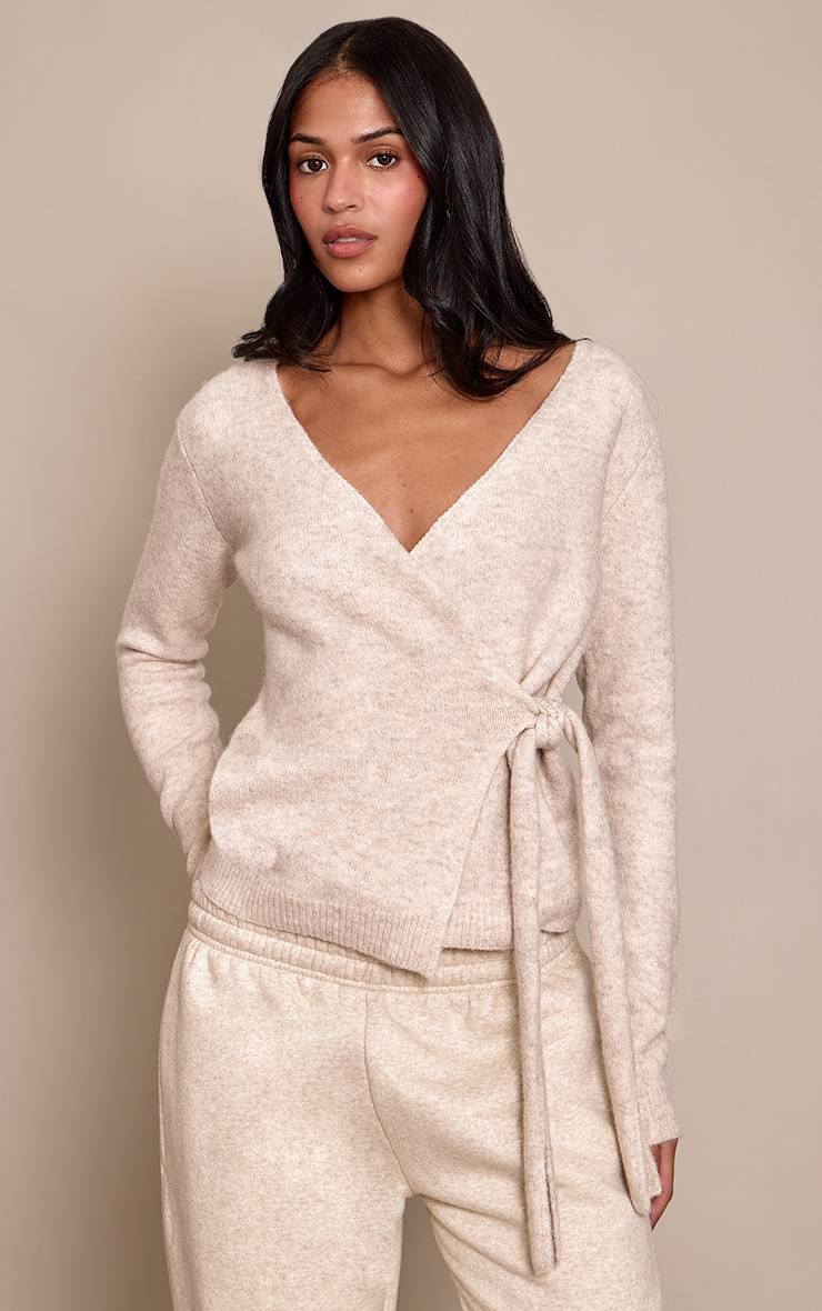 Cardigan Cache-cœur Grande Taille En Maille Douce Avec Liens Sur Les Côtés