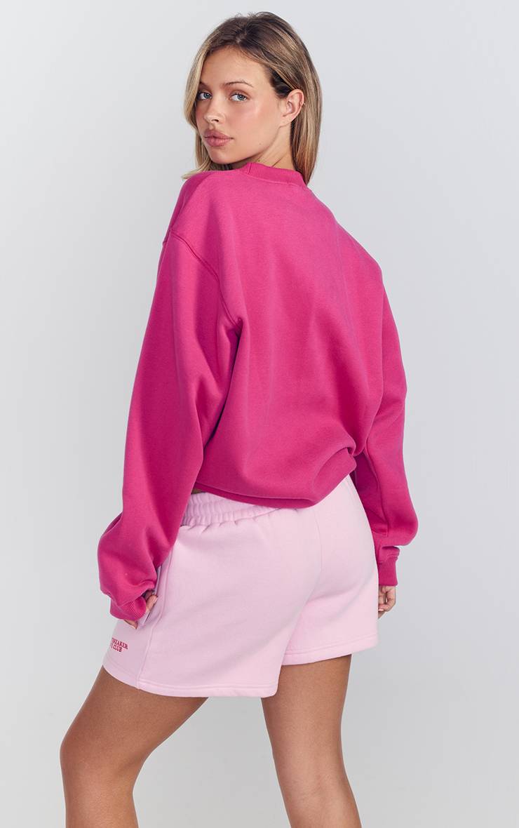 Rose Foncé Sweat-shirt Ample À Imprimé Sugar