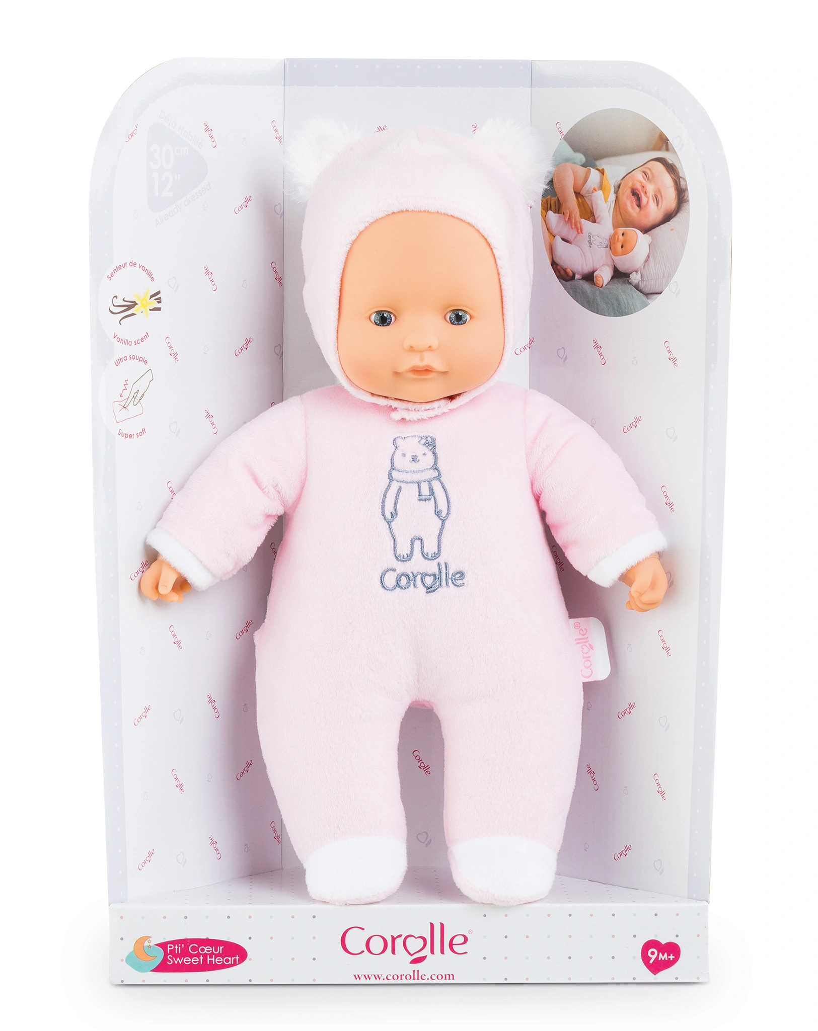 Babypuppe SWEETHEART - BÄR (30cm) in rosa
