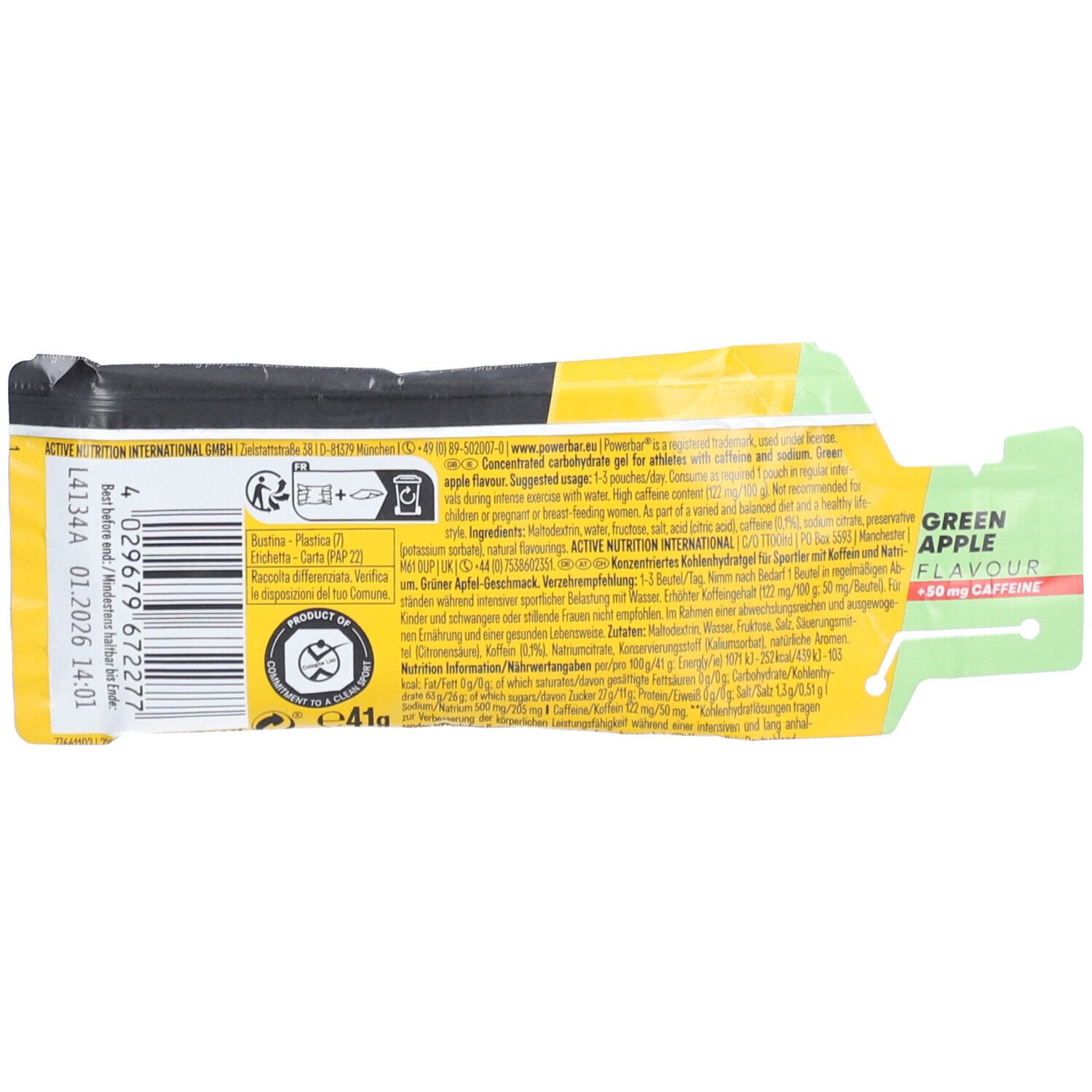 PowerBar® Powergel Original Green Apple + Koffein