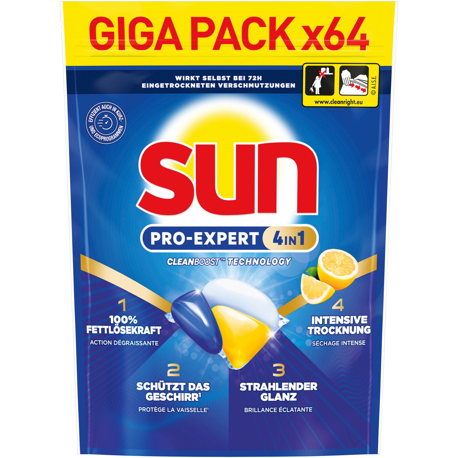 Sun Geschirrspülcaps Lemon & Bergamotte 64 Waschgänge