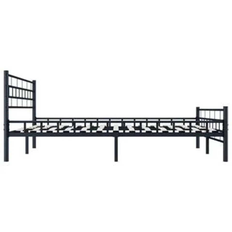 vidaXL - Bed frame met hoofdeinde - Zwart - Staal - 140x200 cm