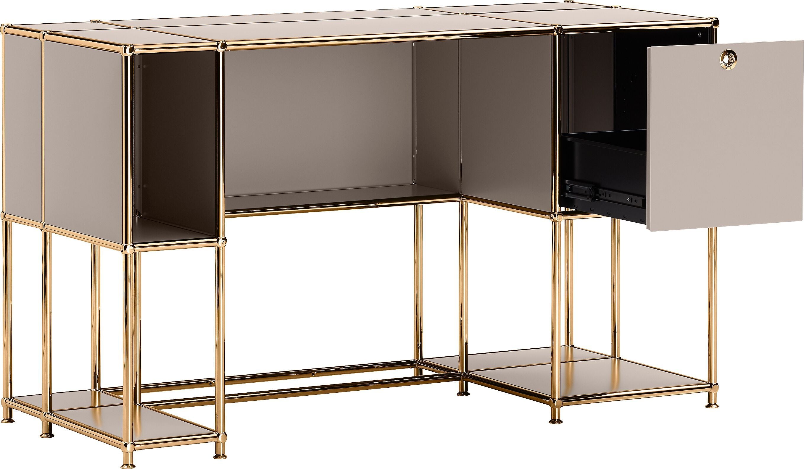 FLEXCUBE Schreibtisch - Taupe / B: 134.0 cm x T: 60.0 cm x H: 80.0 cm