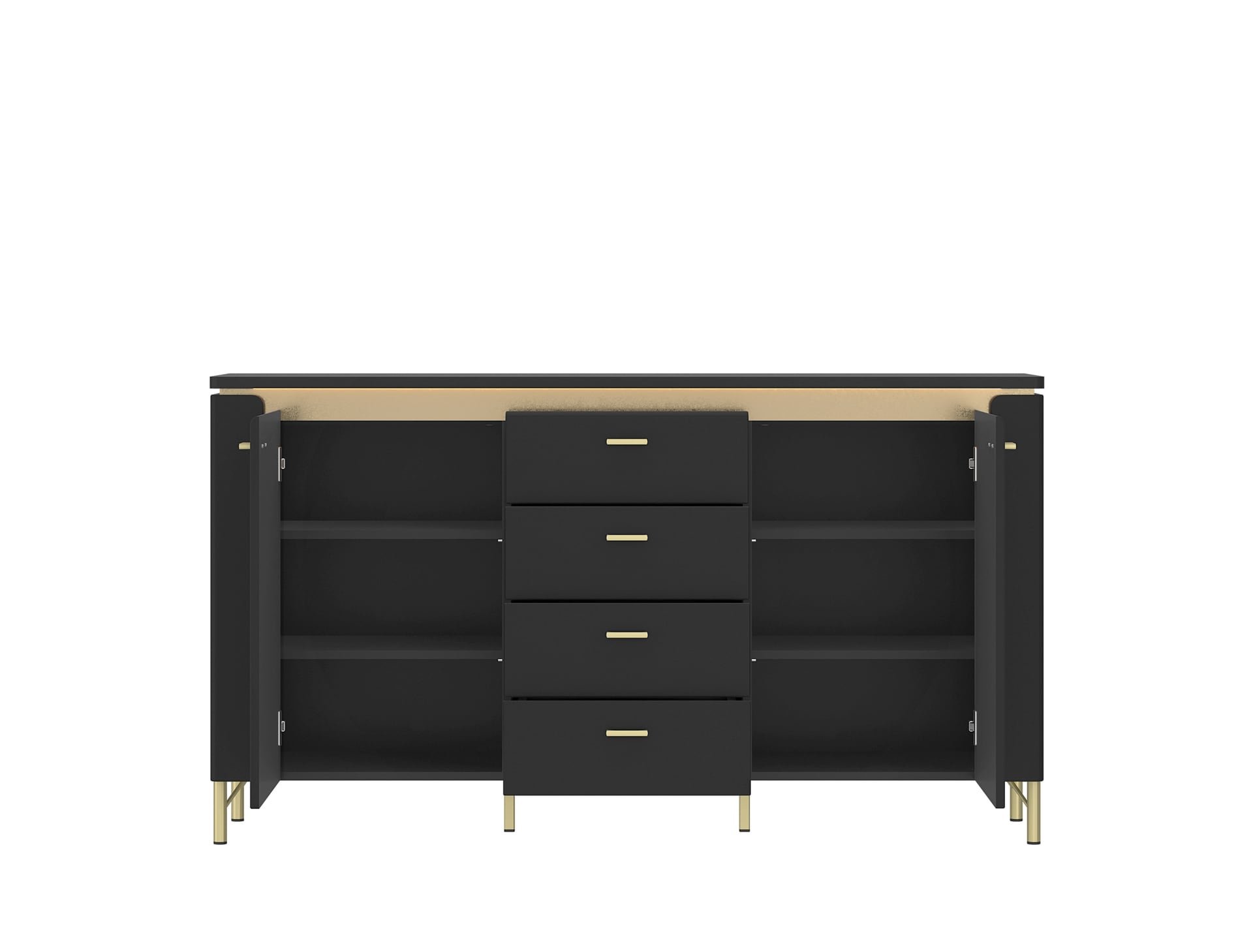 Sideboard NORICA 155,3x87,3 cm schwarz matt