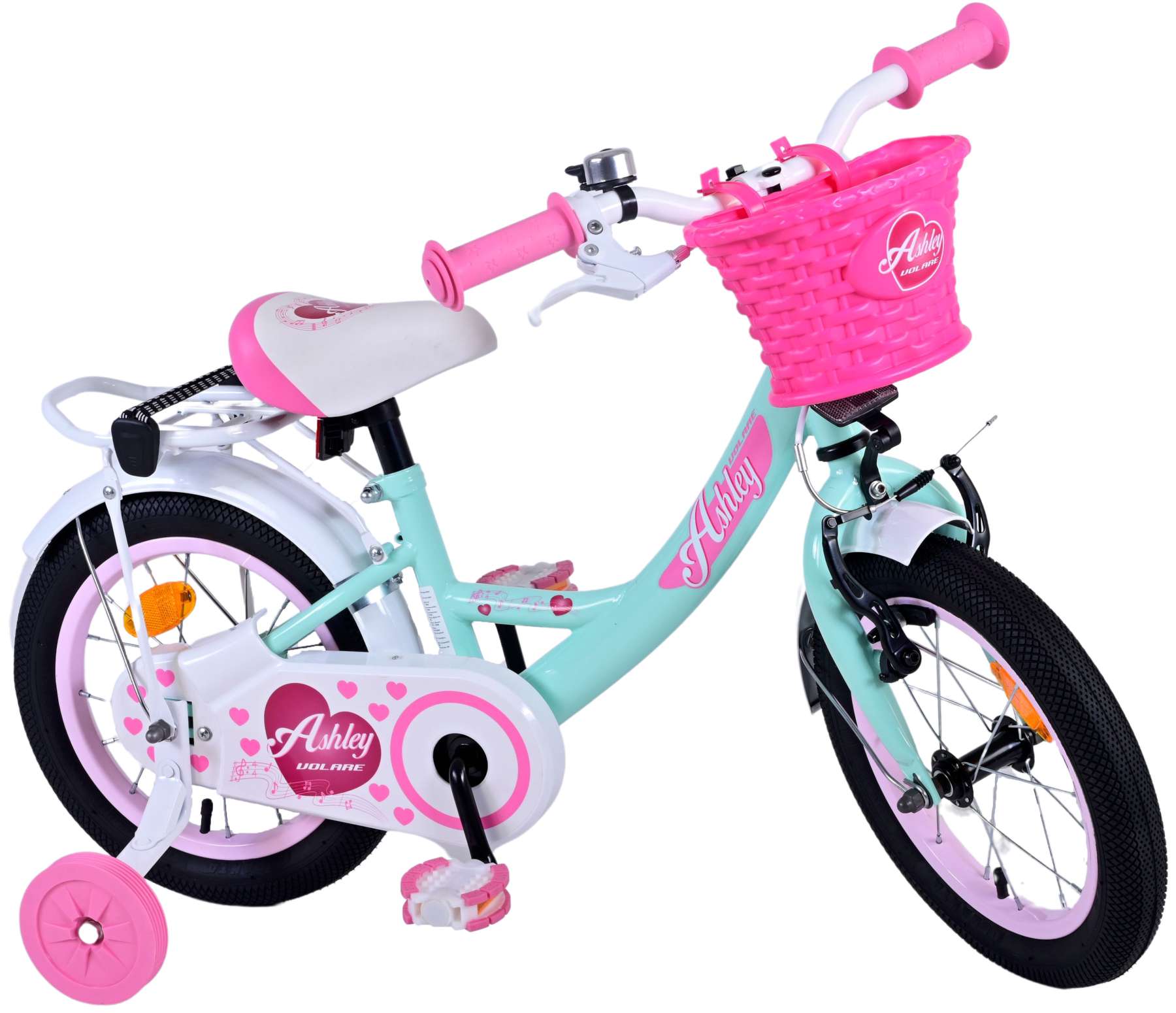 TPFSports Ashley Kinderfahrrad - Mädchen - 14 Zoll - Rücktritt + Handbremse - Weiß